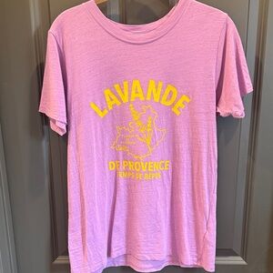 J. Crew Lavender and Yellow Graphic Tee